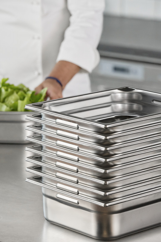 Bac GN 1/9 inox 18/10 P10 cm 0,8 L Pujadas