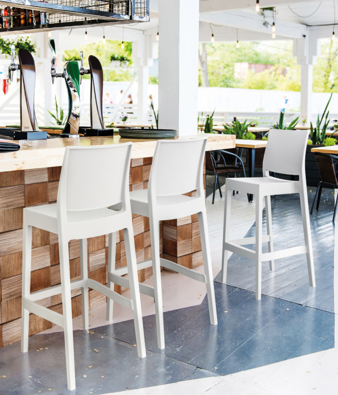 Tabouret de bar blanc 108x44x51 cm Maya Flexmob