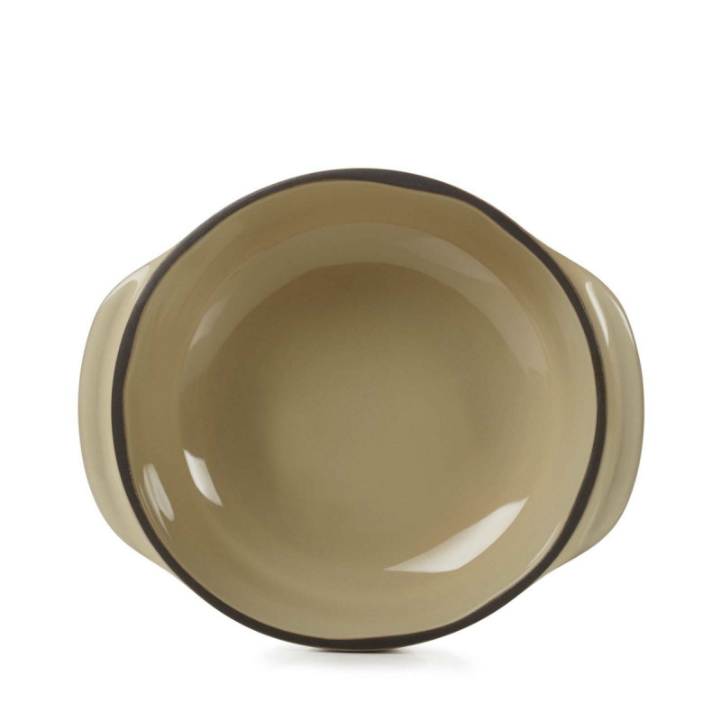 Cocotte sans couvercle rond beige porcelaine culinaire Ø 12 cm Caractère Revol
