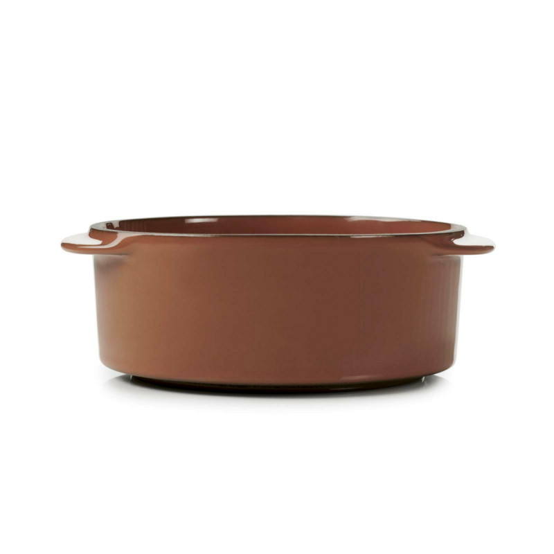 Cocotte sans couvercle rond rouge porcelaine culinaire Ø 12 cm Caractère Revol