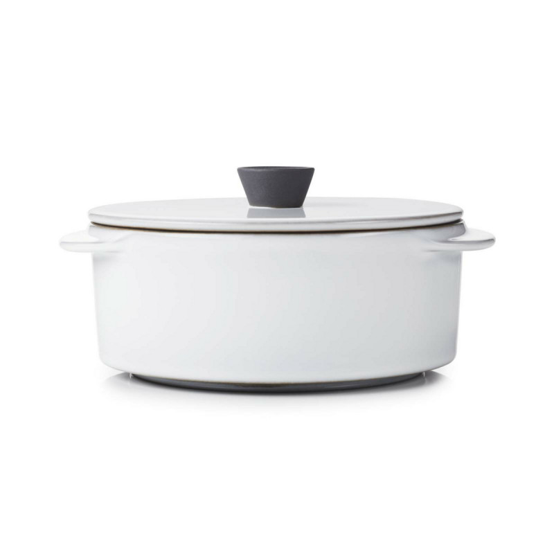 Cocotte avec couvercle rond blanc porcelaine culinaire Ø 12 cm Caractère Revol