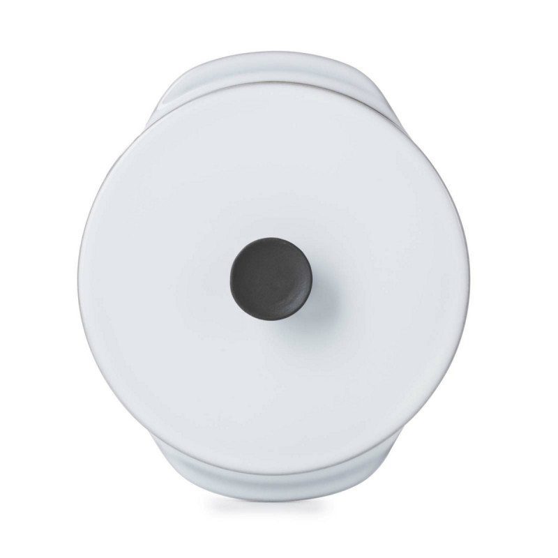 Cocotte avec couvercle rond blanc porcelaine culinaire Ø 12 cm Caractère Revol