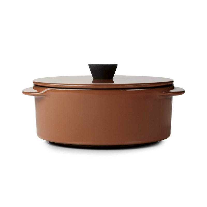 Cocotte avec couvercle rond rouge porcelaine culinaire Ø 12 cm Caractère Revol