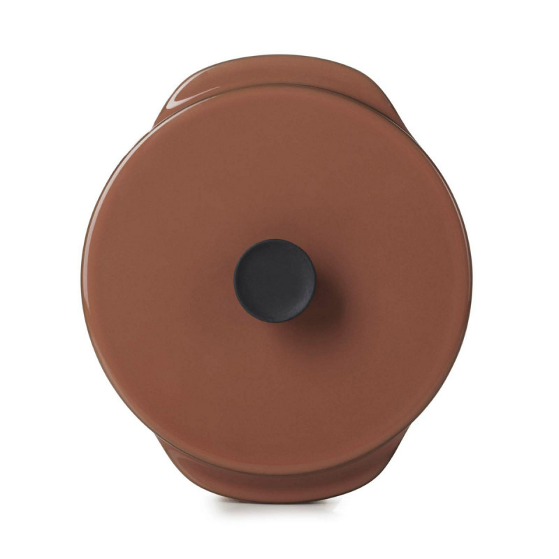 Cocotte avec couvercle rond rouge porcelaine culinaire Ø 12 cm Caractère Revol