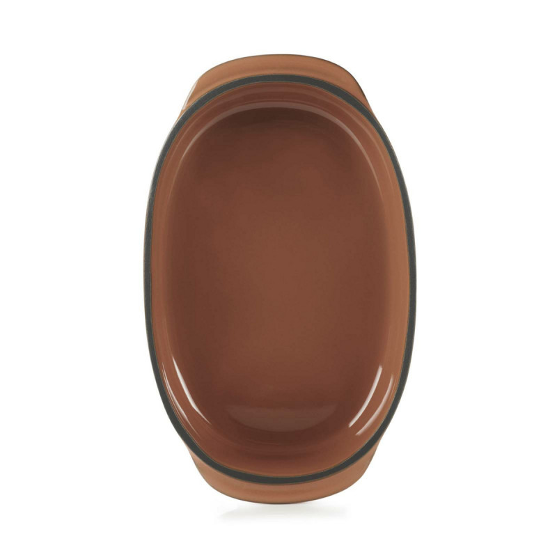 Plat ovale rouge porcelaine culinaire 16 cm Caractère Revol