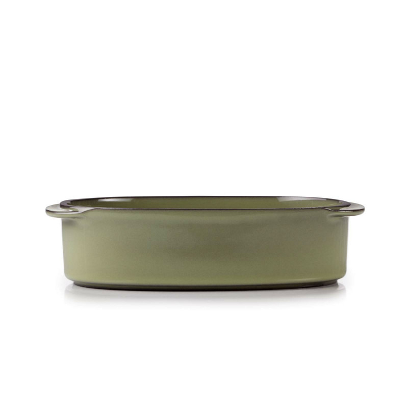 Plat ovale vert porcelaine culinaire 16 cm Caractère Revol