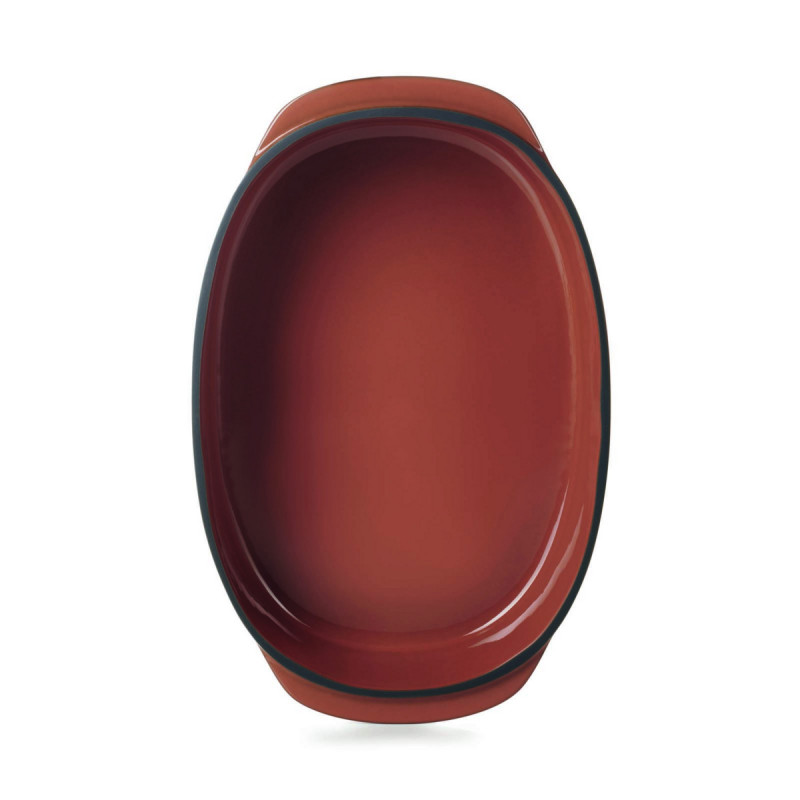 Plat ovale rouge porcelaine culinaire 26 cm Caractère Revol