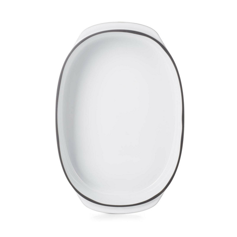 Plat ovale blanc porcelaine culinaire 34 cm Caractère Revol