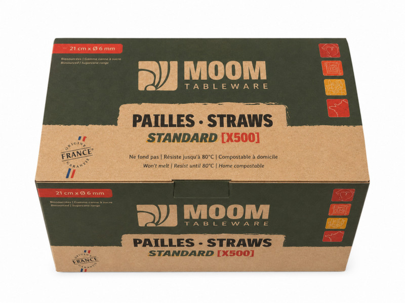 Pailles bagasse Ø 6 mm 21 cm Les Nouvelles Pailles (500 pièces)