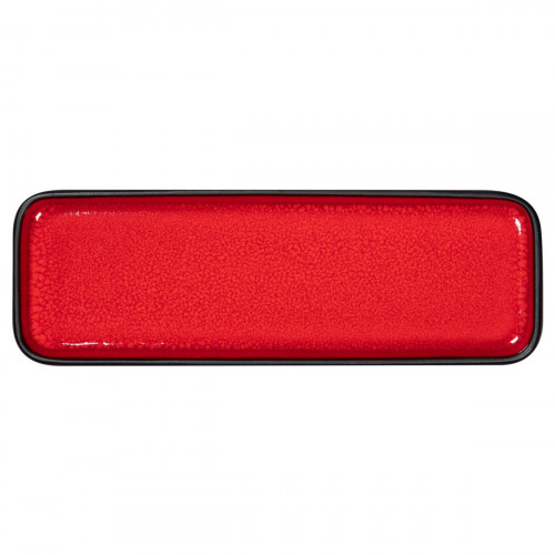 Assiette plate rectangulaire rouge porcelaine 24x8 cm Fractal Rak
