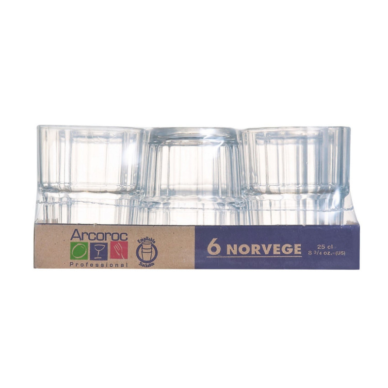 Gobelet forme basse verre trempé 25 cl Norvege Arcoroc