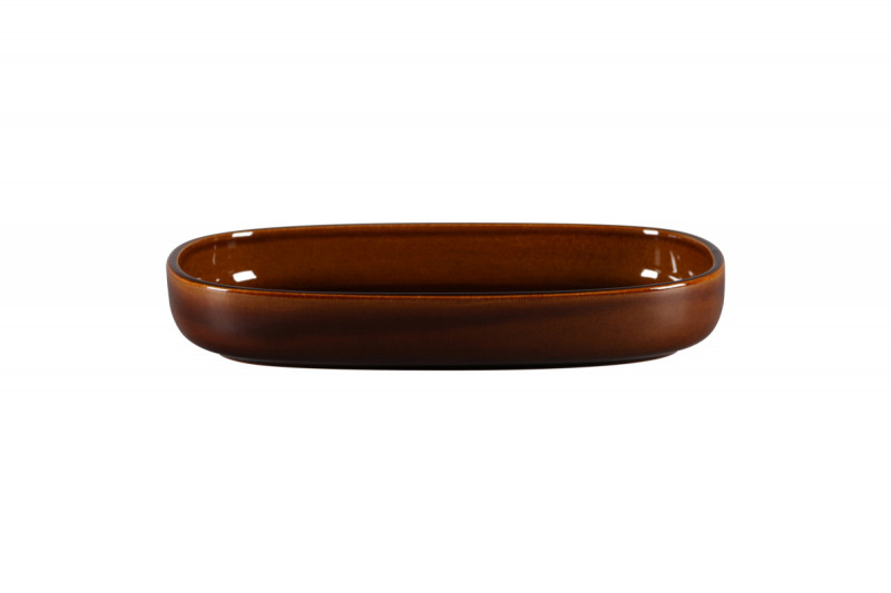 Plat creux ovale cuivre porcelaine vitrifiée 30 cm Rakstone Ease Rak