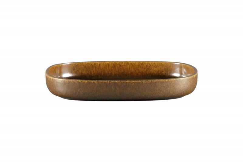 Plat creux ovale bronze porcelaine vitrifiée 30 cm Rakstone Ease Rak