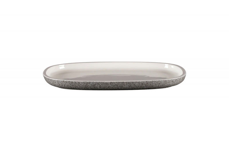 Plat rectangulaire gris porcelaine vitrifiée 30,2 cm Rakstone Ease Rak