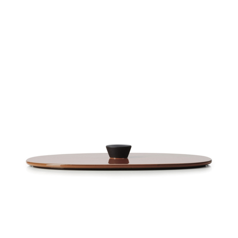 Couvercle pour plat ovale rouge porcelaine culinaire 26x18,5 cm Caractère Revol