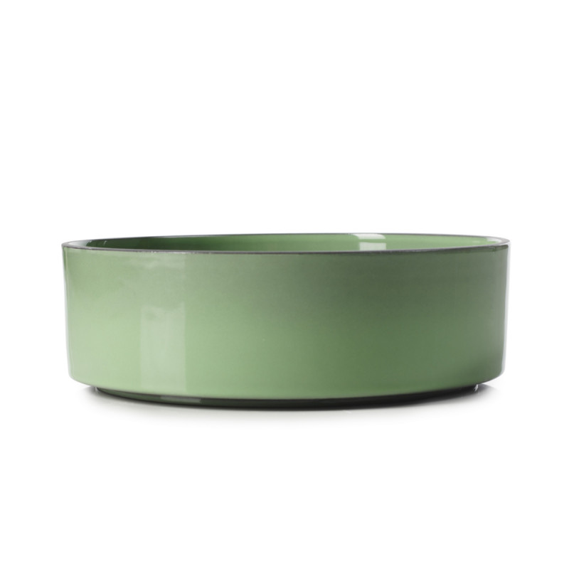 Assiette creuse rond vert porcelaine culinaire Ø 17 cm Caractère Revol