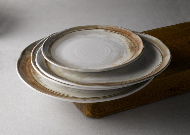 Assiette plate rond beige porcelaine vitrifiée Ø 25,5 cm Finca Sanstone Dudson