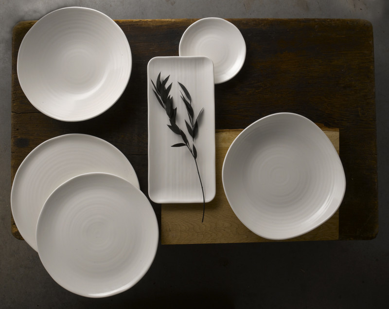 Assiette creuse organique blanc porcelaine vitrifiée Ø 25 cm White Dudson