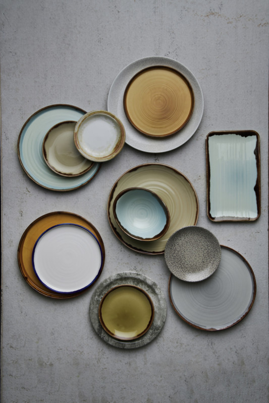 Assiette plate organique Linen porcelaine vitrifiée Ø 23 cm Harvest Dudson