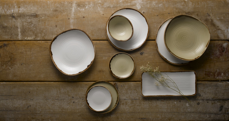 Assiette plate organique Natural porcelaine vitrifiée Ø 27 cm Harvest Dudson