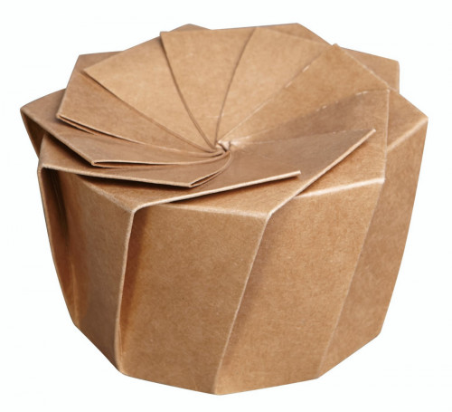Boîte traiteur rond beige Ø 15 cm 8 cm 1100 ml Lotus Lelu (100 pièces)