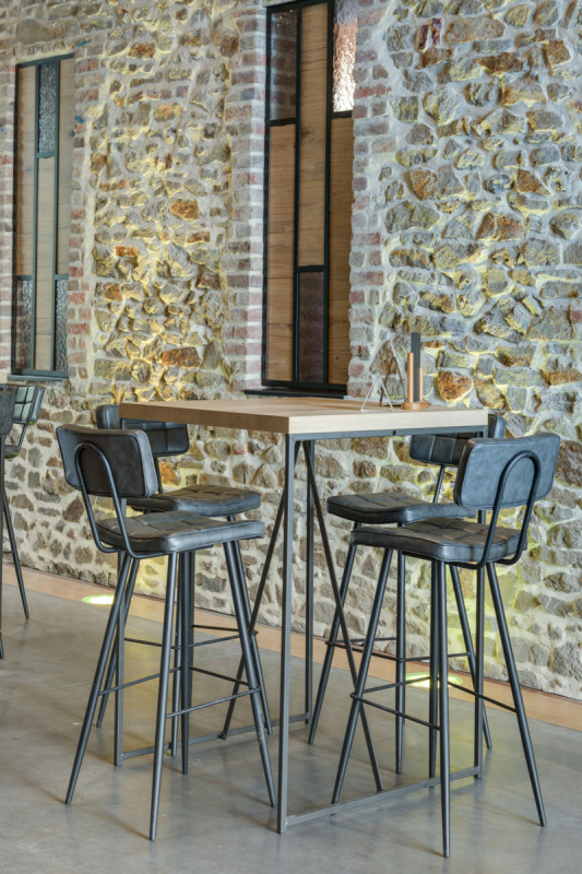 Tabouret de bar gris anthracite 92x37x50 cm Maurice Flexmob
