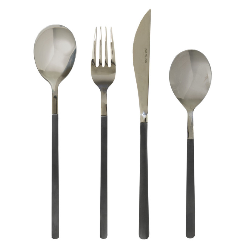 Couteau de table monobloc cranté noir 22,7 cm Aroma Pvd Noir Pro.mundi