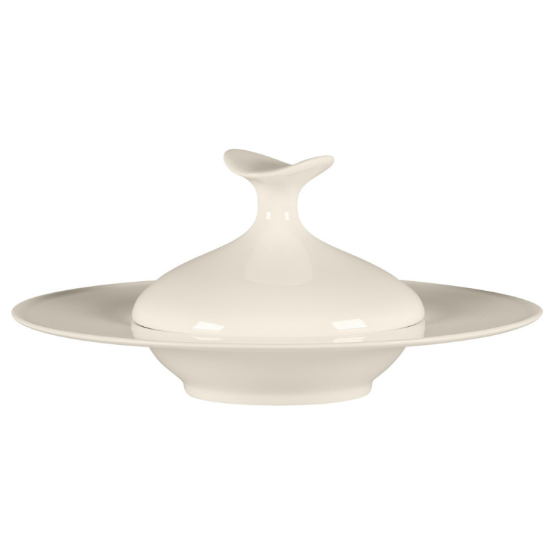 Assiette creuse gourmet rond blanc porcelaine bone china Ø 25 cm Bravura Rak