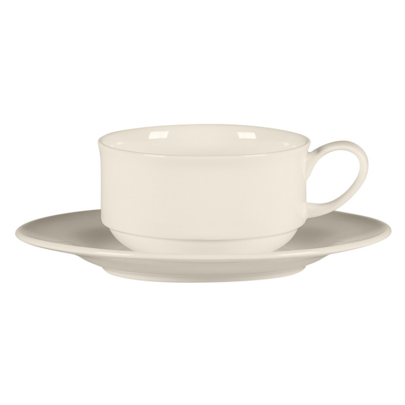 Tasse à café empilable rond blanc porcelaine bone china 16 cl Ø 8,8 cm Bravura Rak