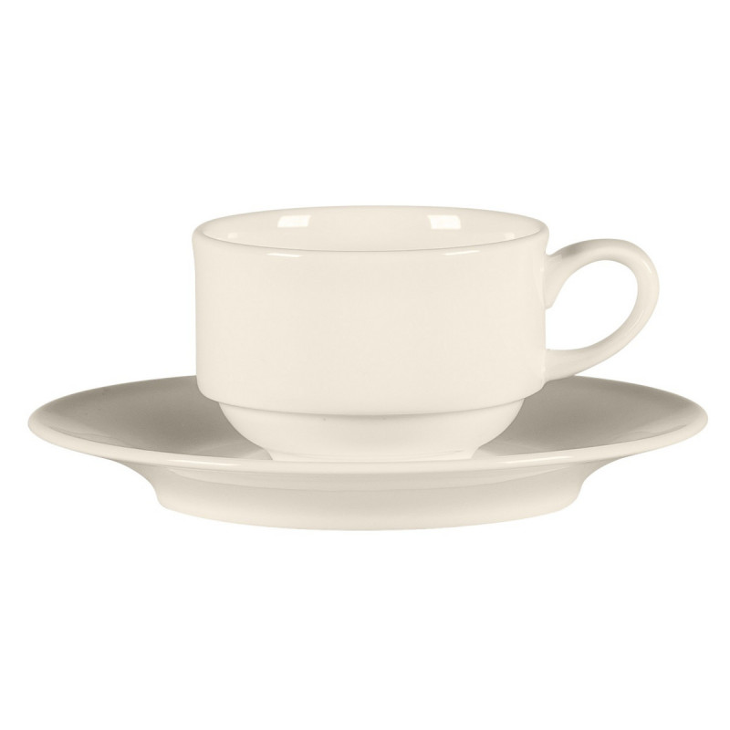 Soucoupe pour tasse à expresso rond blanc porcelaine bone china Ø 11,9 cm Bravura Rak