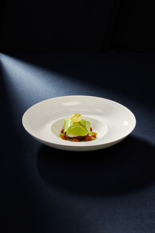 Assiette creuse gourmet rond blanc porcelaine bone china Ø 26,2 cm Fedra Rak