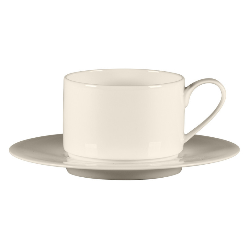 Sous tasse à café / thé rond blanc porcelaine bone china Ø 17,3 cm Fedra Rak