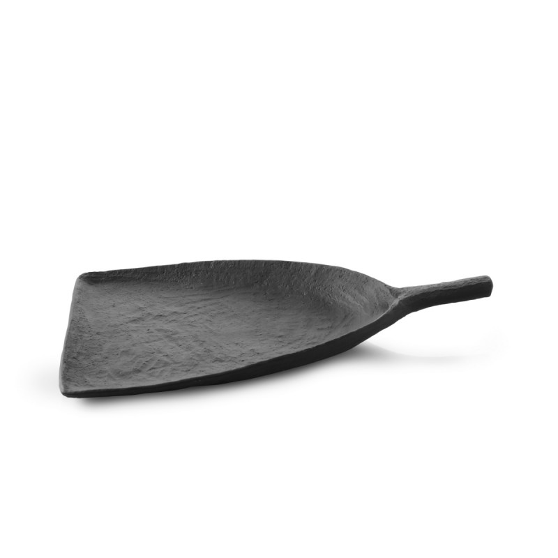 Assiette pelle Noir brut porcelaine culinaire 18,5x14,5 cm Yli Revol