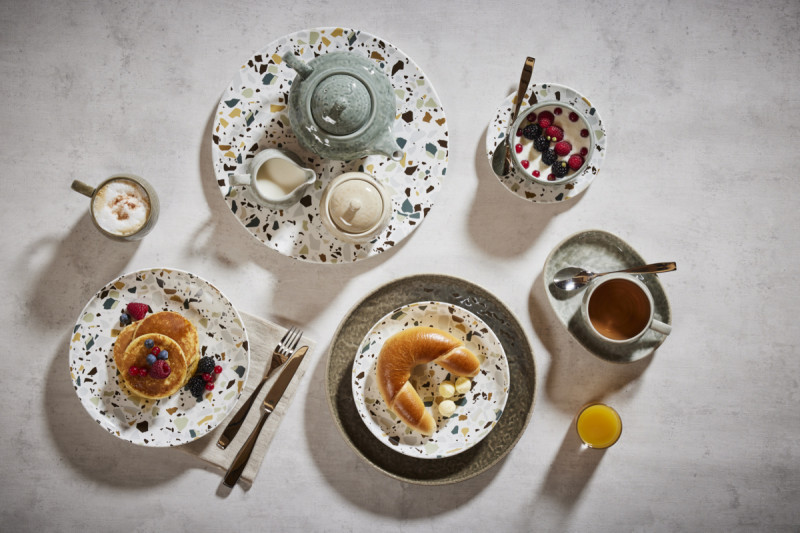 Assiette coupe plate rond multicolore porcelaine Ø 15,7 cm Kerrazzo Rak