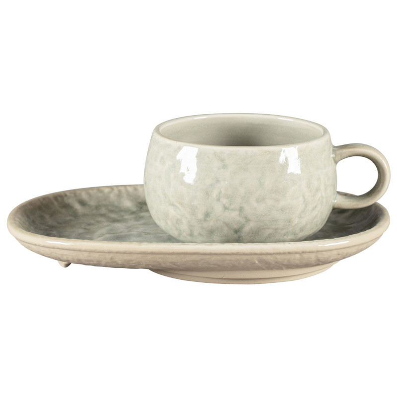 Tasse à café rond céladon porcelaine vitrifiée 25 cl Ø 9 cm Krush Rak