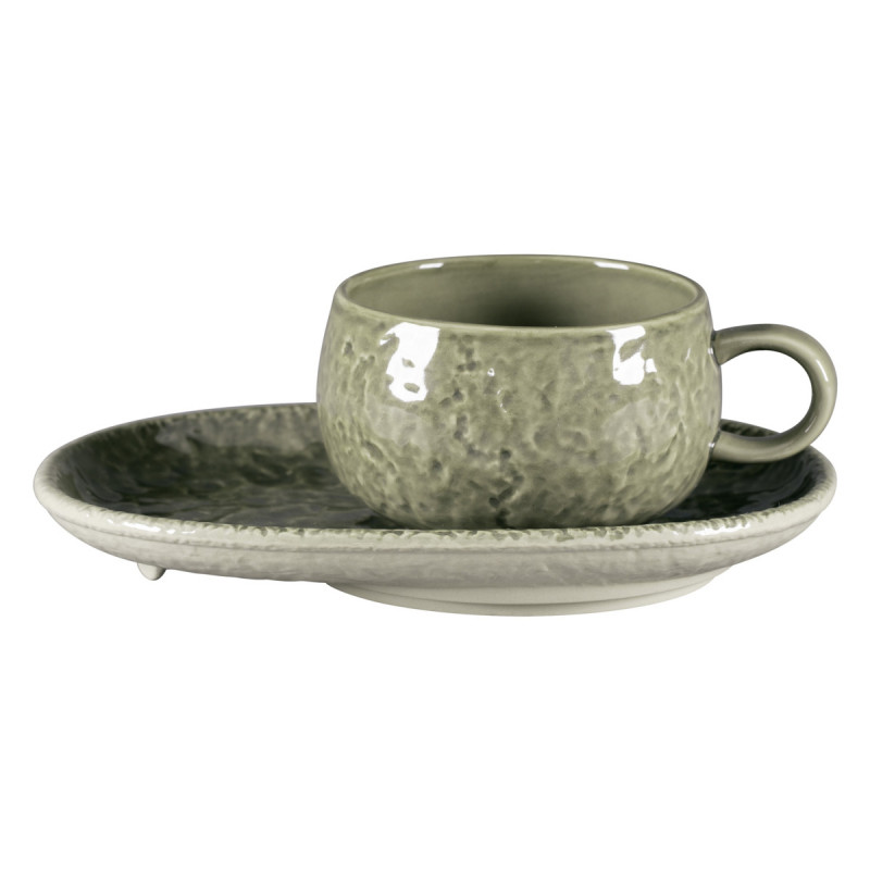 Tasse à café rond steel porcelaine vitrifiée 25 cl Ø 9 cm Krush Rak
