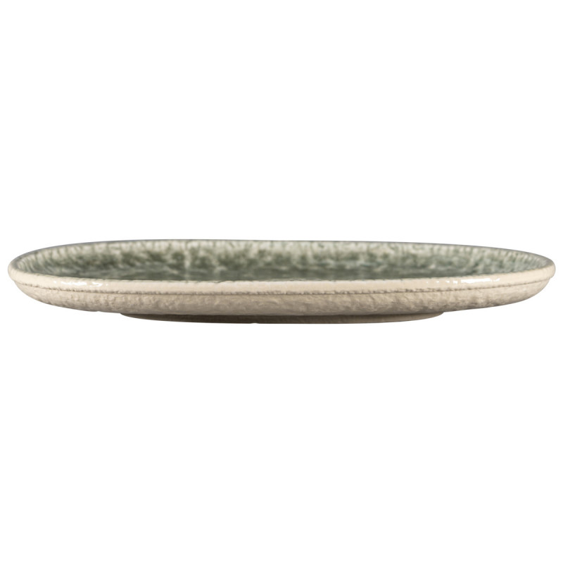 Plat coupe ovale Sage porcelaine vitrifiée 25 cm Krush Rak