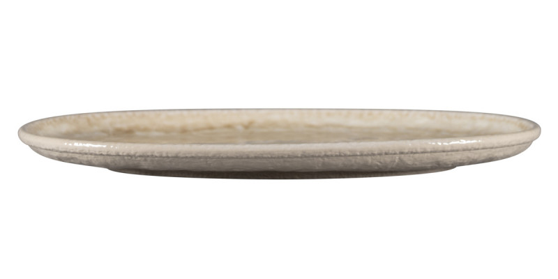 Plat coupe ovale vanilla porcelaine vitrifiée 32 cm Krush Rak