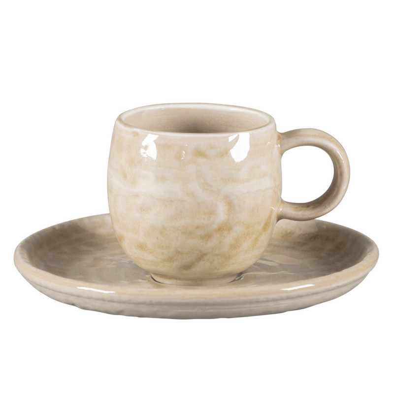 Sous-tasse à expresso rond vanilla porcelaine vitrifiée Ø 13 cm Krush Rak