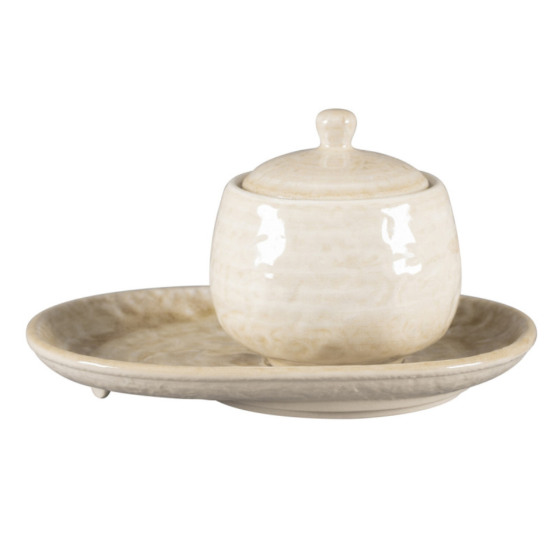 Sucrier avec couvercle rond porcelaine vitrifiée 25 cl Ø 8,8 cm Krush Rak