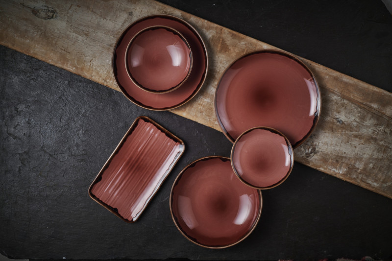 Assiette organique prune porcelaine vitrifiée 35x16 cm Harvest Dudson