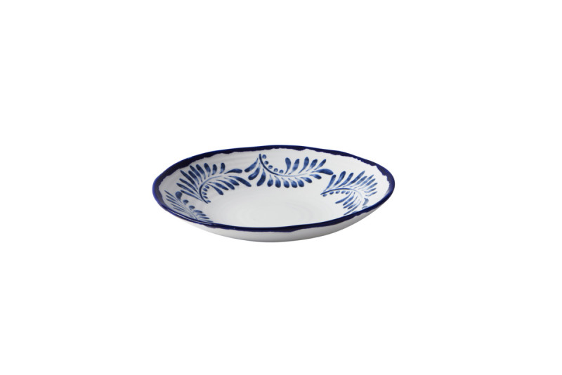 Assiette creuse organique Ink porcelaine vitrifiée Ø 28 cm Harvest Mediterranean Dudson