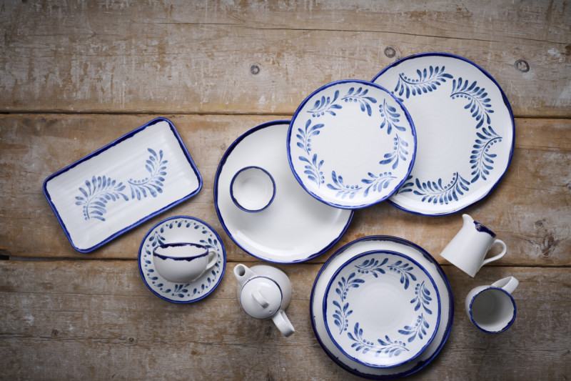 Assiette organique Ink porcelaine vitrifiée 35x16 cm Harvest Mediterranean Dudson