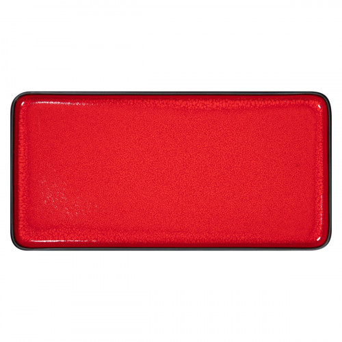 Assiette plate rectangulaire rouge porcelaine 32x16 cm Fractal Rak