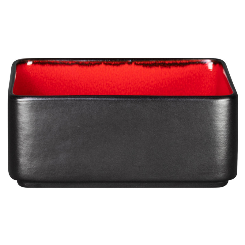 Assiette creuse carré rouge porcelaine 16x16 cm Fractal Rak