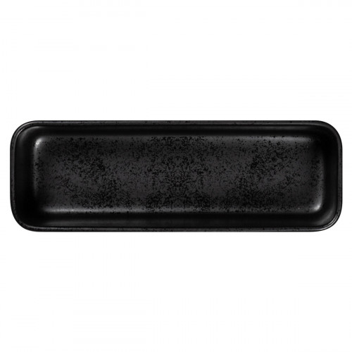 Assiette creuse rectangulaire noir porcelaine 24x8 cm Fractal Rak