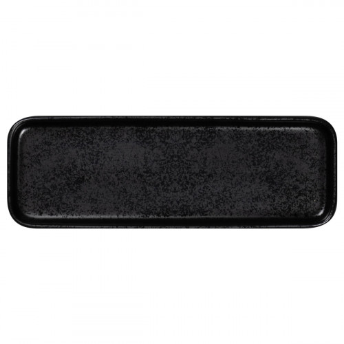 Assiette plate rectangulaire noir porcelaine 24x8 cm Fractal Rak