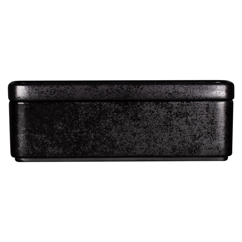 Assiette plate rectangulaire noir porcelaine 24x8 cm Fractal Rak