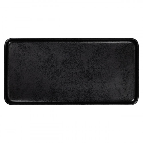 Assiette plate rectangulaire noir porcelaine 32x16 cm Fractal Rak