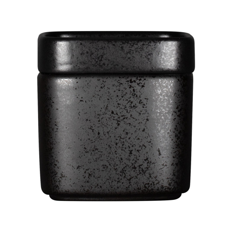 Assiette plate carré noir porcelaine 8x8 cm Fractal Rak
